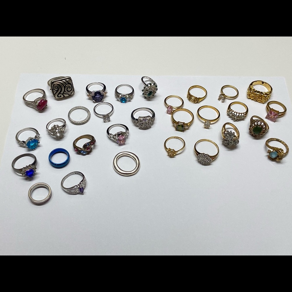 Vintage to Modern Costume Fashion Ring Lot